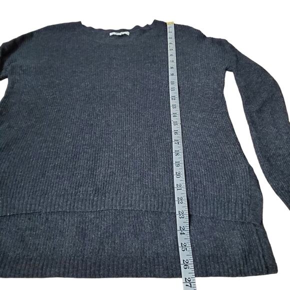 Madewell Warmlight knit Pullover Sweater Riubbed Charcoal Hi-Lo XS Wool - Picture 10 of 12